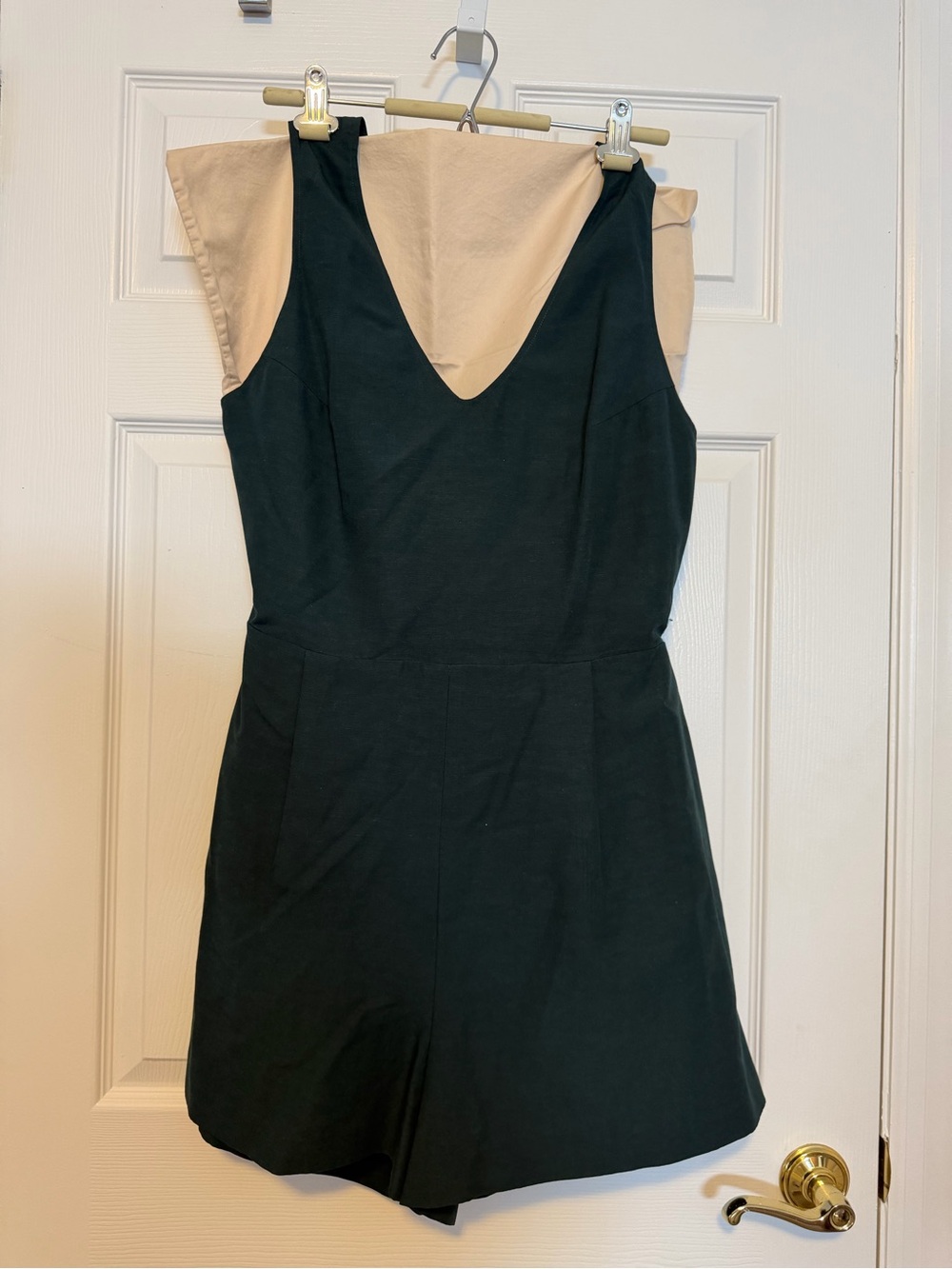 Club Monaco Green Sleeveless V-Neck Romper